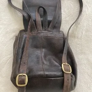 Vintage Hobo International Backpack Brown Leather Travel Bag Bohemian Boho Hobo International Leather Bridge Convertible backpack  main image 2